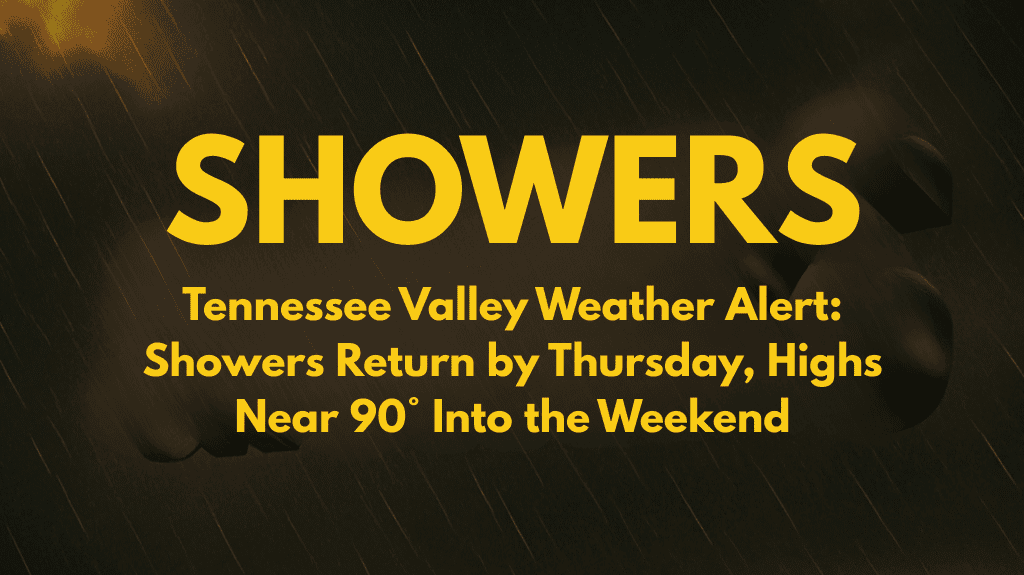 Tennessee Valley Weather Alert Showers Return by Thursday, Highs Near 90° Into the Weekend
