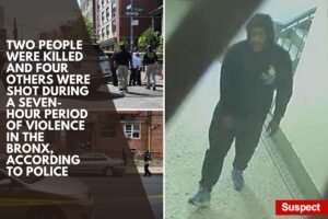 Two people were killed and four others were shot during a seven-hour period of violence in the Bronx, according to police