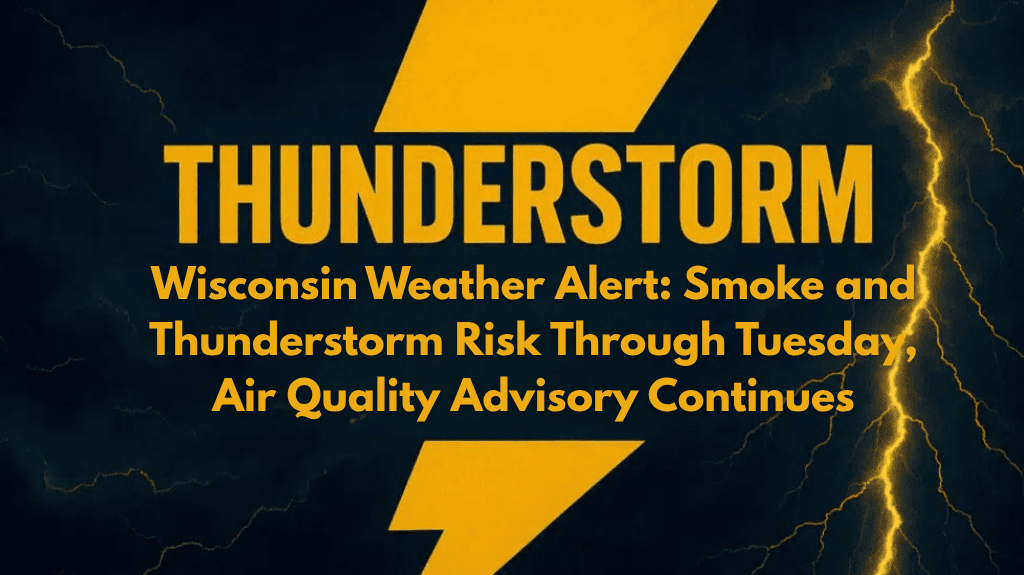Wisconsin Weather Alert Smoke and Thunderstorm Risk Through Tuesday, Air Quality Advisory Continues