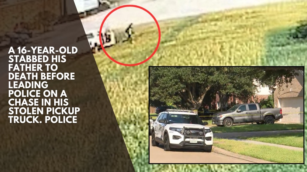 A 16-year-old stabbed his father to death before leading police on a chase in his stolen pickup truck: Police