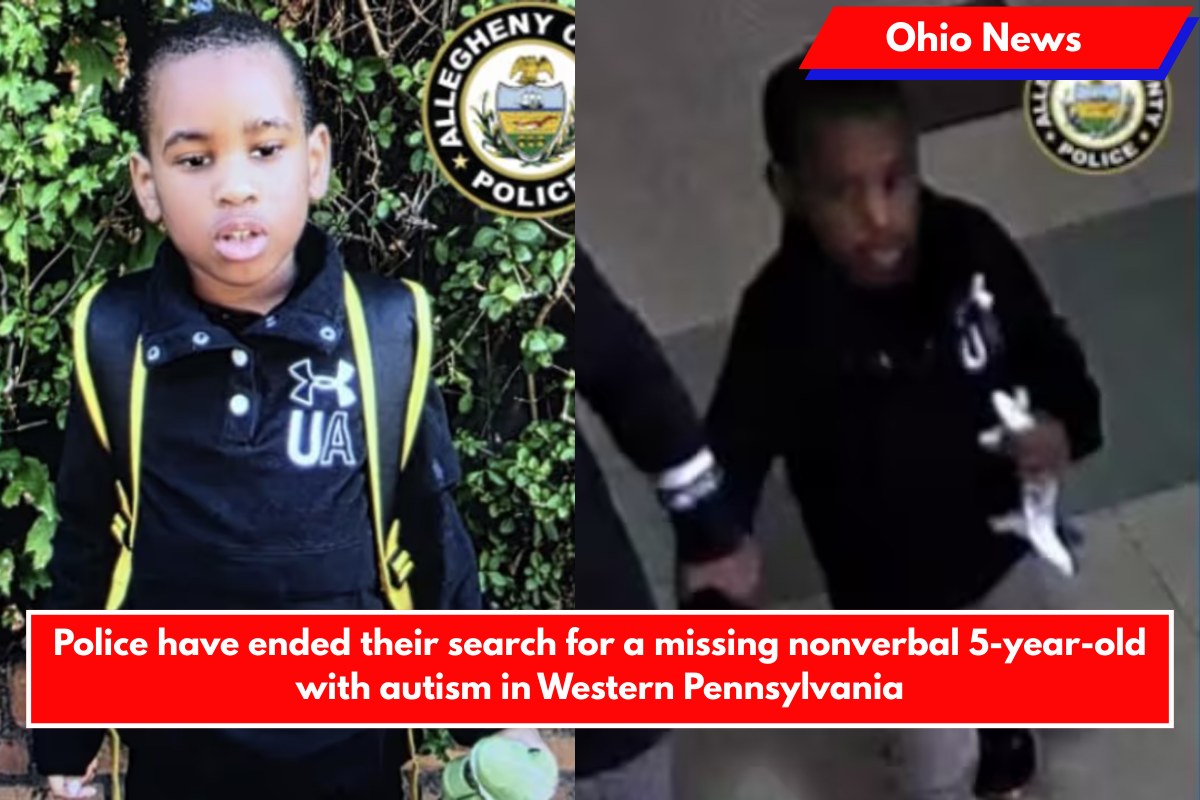 Police have ended their search for a missing nonverbal 5-year-old with autism in Western Pennsylvania