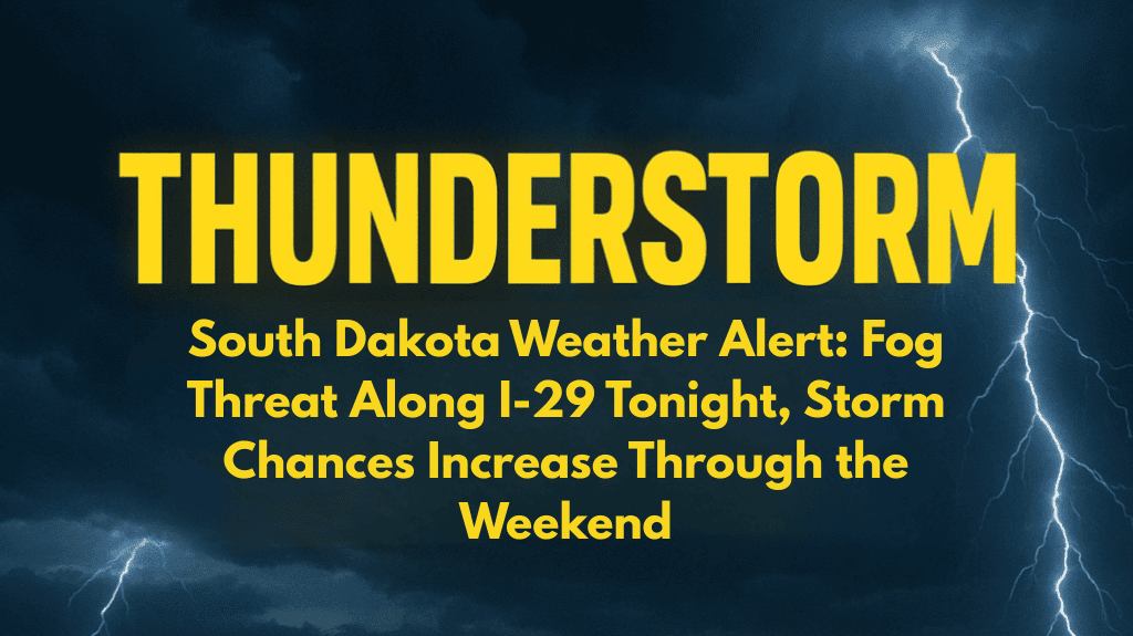 South Dakota Weather Alert: Fog Threat Along I-29 Tonight, Storm Chances Increase Through the Weekend