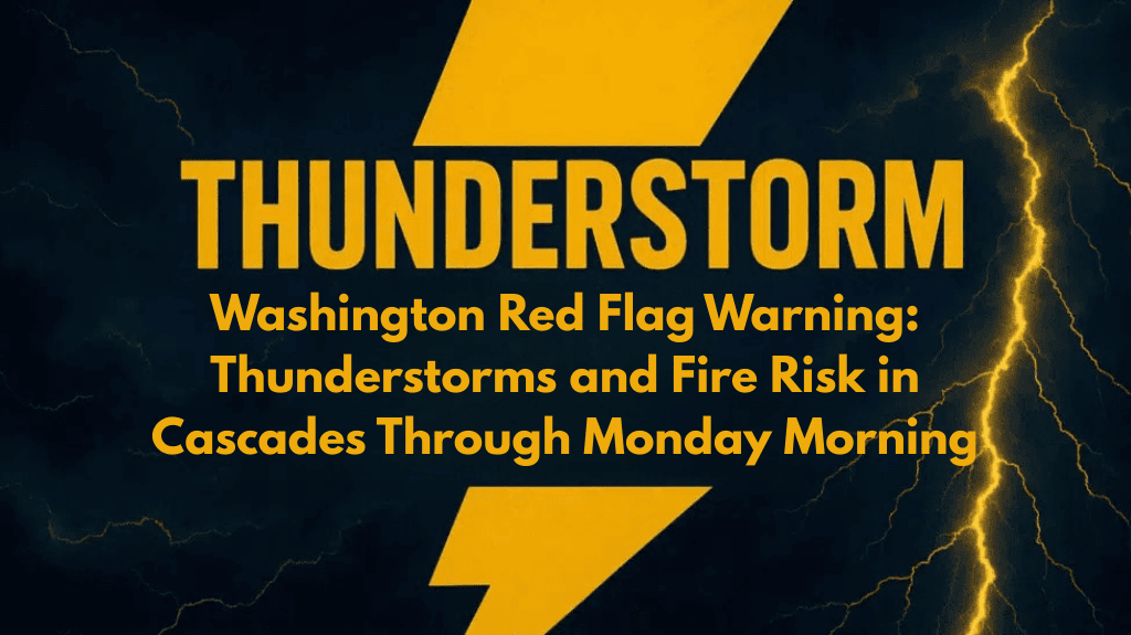 Washington Red Flag Warning: Thunderstorms and Fire Risk in Cascades Through Monday Morning