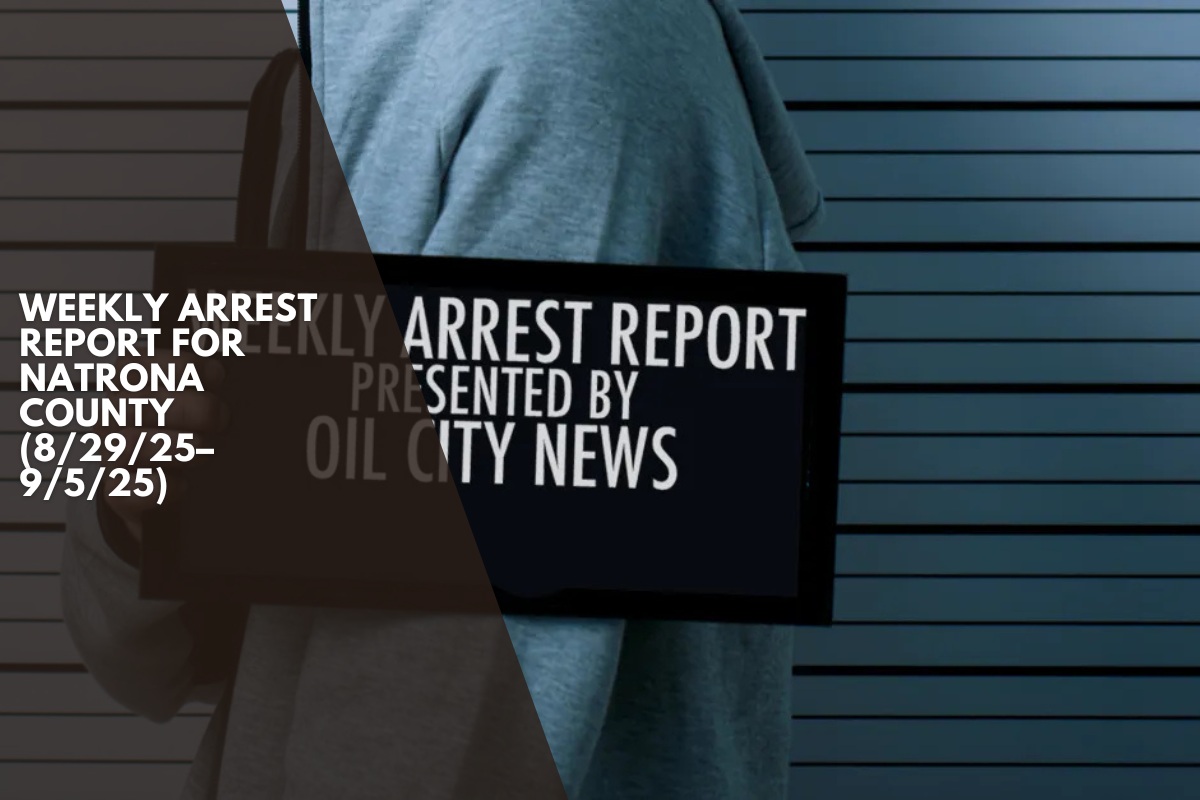 Weekly arrest report for Natrona County (8/29/25–9/5/25)