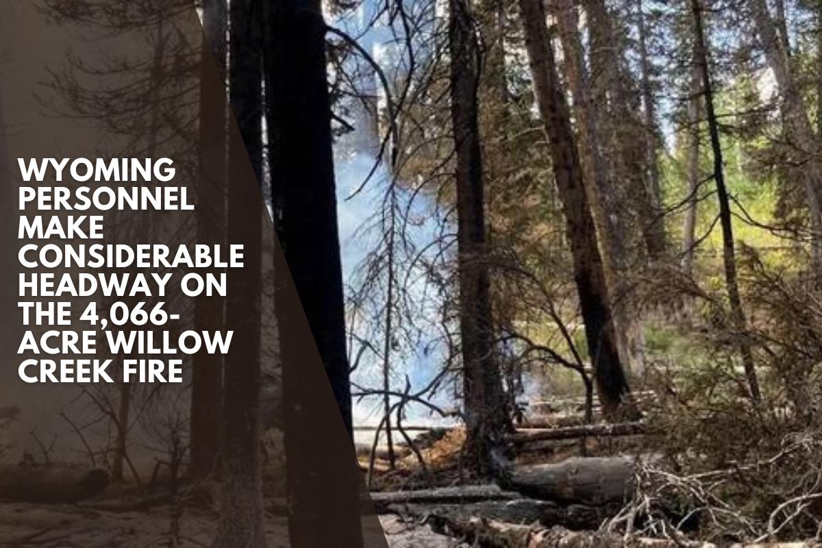 Wyoming personnel make considerable headway on the 4,066-acre Willow Creek Fire