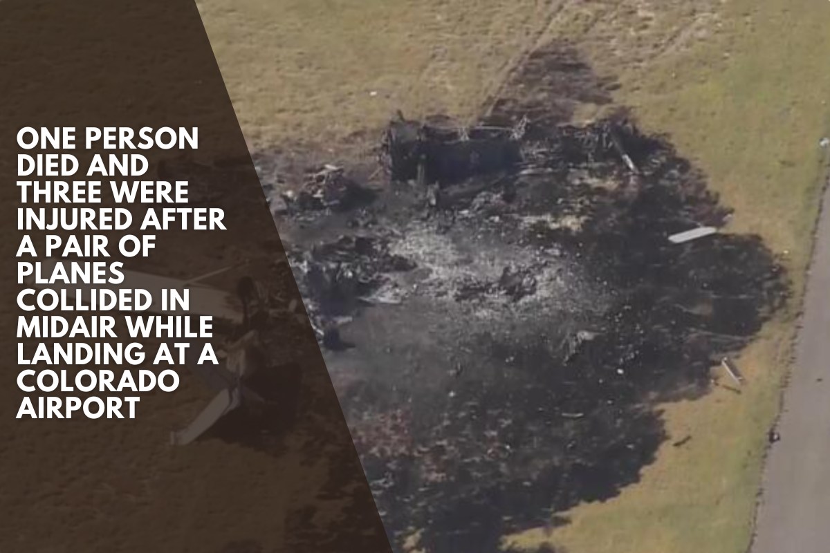 One person died and three were injured after a pair of planes collided in midair while landing at a Colorado airport